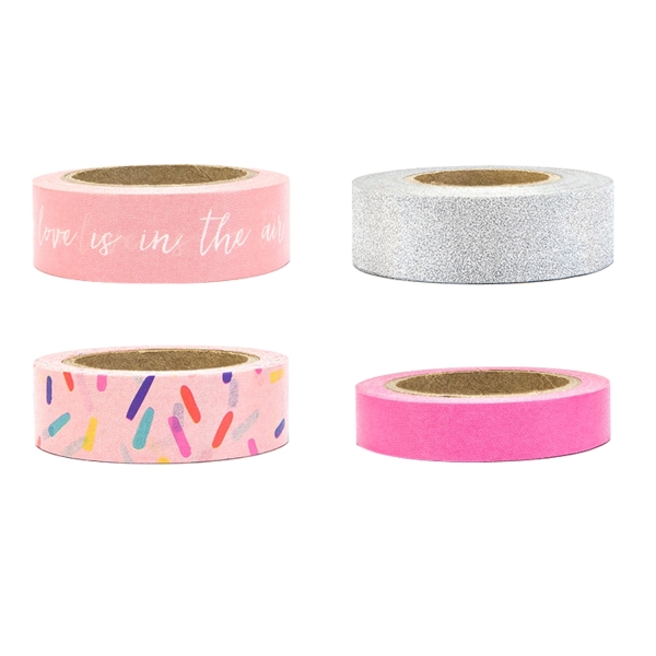 500 6A Washi Tape Set Love Rosa Pink Konfetti partydeco Partydeco.pl