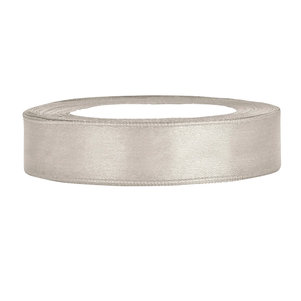 501 13 partydeco Unifarbene Bänder Satinband silber B:12mm, L:25m