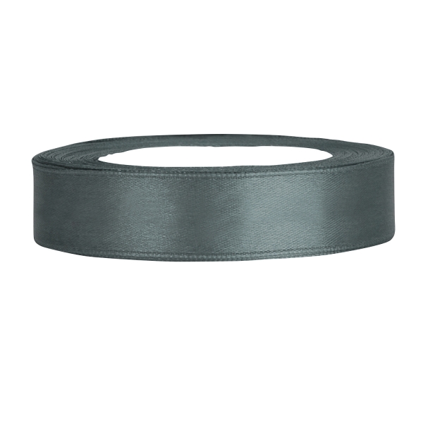 Satinband grau B:12mm, L:25m