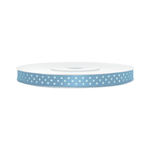 502 1017 Satinband Hellblau Polka Dot partydeco Partydeco.pl