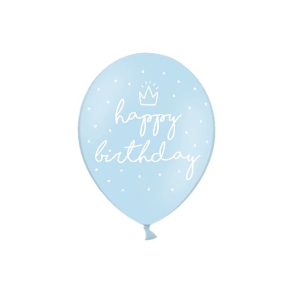 506 5 Blau Luftballon Happy Birthday partydeco Partydeco.pl 6 Luftballons blau, Happy Birthday 30cm