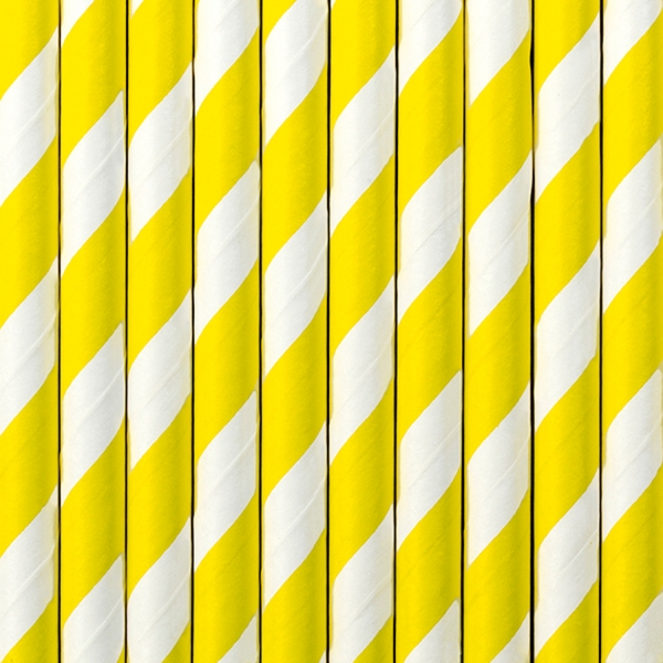 507 30 Strohhalme Gelb Weiss partydeco Backwelt Sonne | Meer 10 Strohhalme, gelb