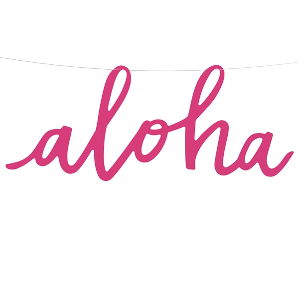 511 2 A Aloha Banner Pink Papier Hawaii partydeco Partydeko
