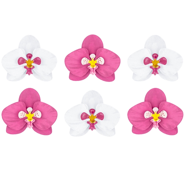 511 4 A Aloha Papier Orchideen Pink Weiss partydeco Partydeko 6 DIY Orchideen aus Papier, pink - weiß