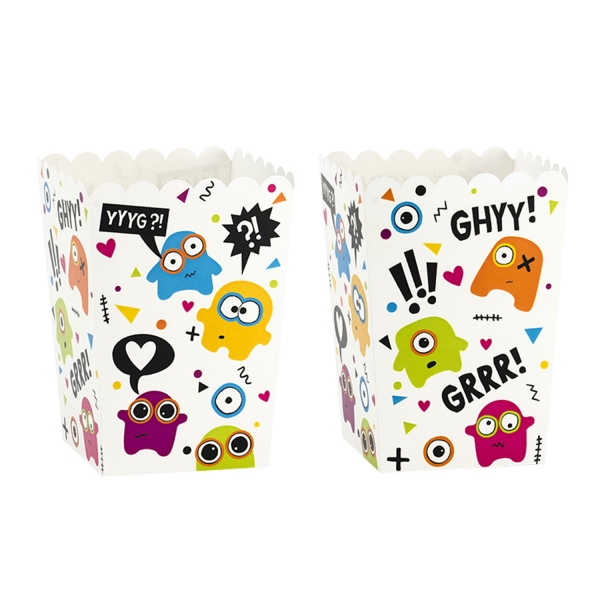514 4 A Popcorn Chips Box Monster partydeco Backwelt Monster 6 Popcorn Boxen, Monster