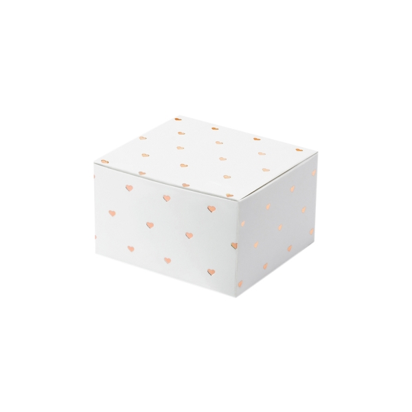 516 16 A Herzen In Rosegold Kiste Klein partydeco Geschenktüten & Verpackungen 10 weiße Geschenkboxen mit roségoldenen Herzen bedruckt, aus Papier