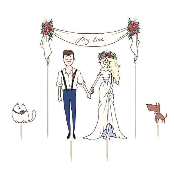 517 13 A Cake Topper My Love partydeco Einstecker Cake Topper  My Love / Meine Liebe