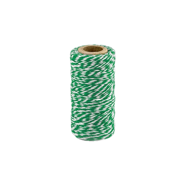 50m Bäckergarn / Bakers Twine, grün weiß