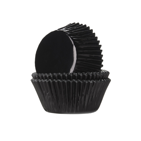 24 Muffinförmchen schwarz, glänzend