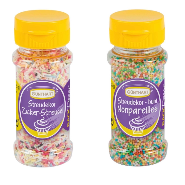 59310 SETguenthartbuntestreuselmischungset Günthart Streudeko / Essbare Glitter Günthart kunterbunte Streuselmischung-SET