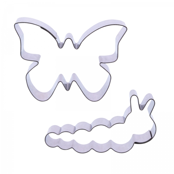 669 350 Schmetterling Raupe Keks Ausstecher Der-Ideen-Shop Keksausstecher 1 Keksausstecher Set Raupe und Schmetterling