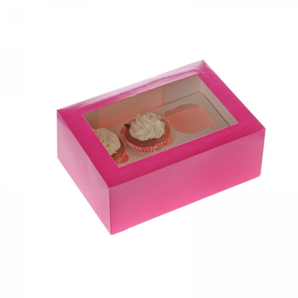 691 6er Cupcakebox Pink House of Marie House of Marie 6er Cupcake Box, pink