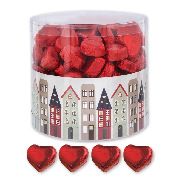 Günthart 150 rote Herzen aus Schokolade | Fachwerk Häuser