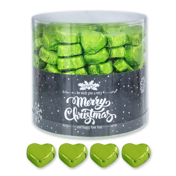 Günthart 150 grüne  Herzen aus Schokolade | Merry Christmas