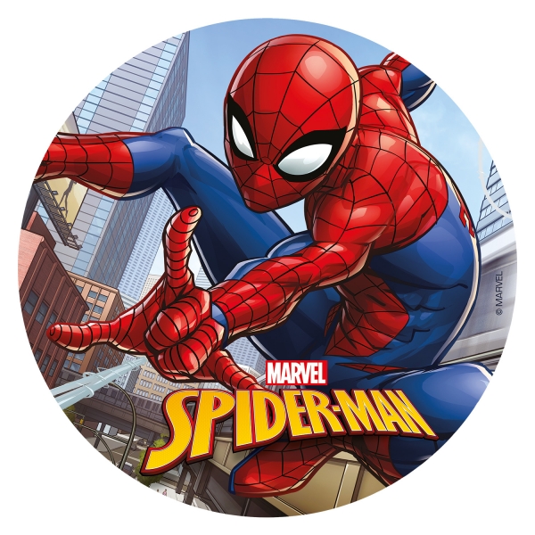 DEK 004spidermantortendecke20cm Dekora deKora Marvel - Spiderman Tortenaufleger aus Esspapier 20 cm