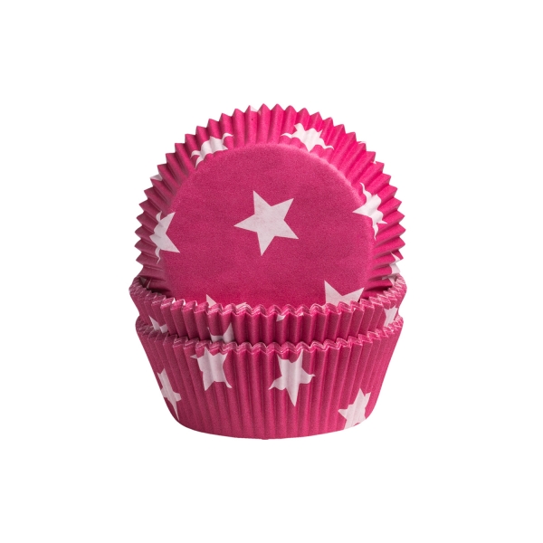 DEM 214 A Muffinfoermchen Sterne Pink Weiss Demmler Demmler 60 Muffinförmchen Sterne weiß/pink, 5 x 2,5cm