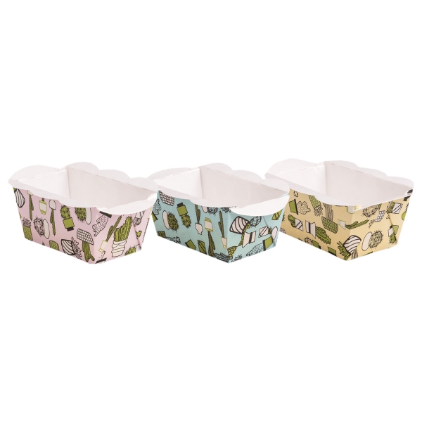 DEM 507 A Kaktus Einmal Backform Stabil Demmler Backformen 10 Mini-Backform Kaktus gelb, mint, rosa sortiert, aufgestellt