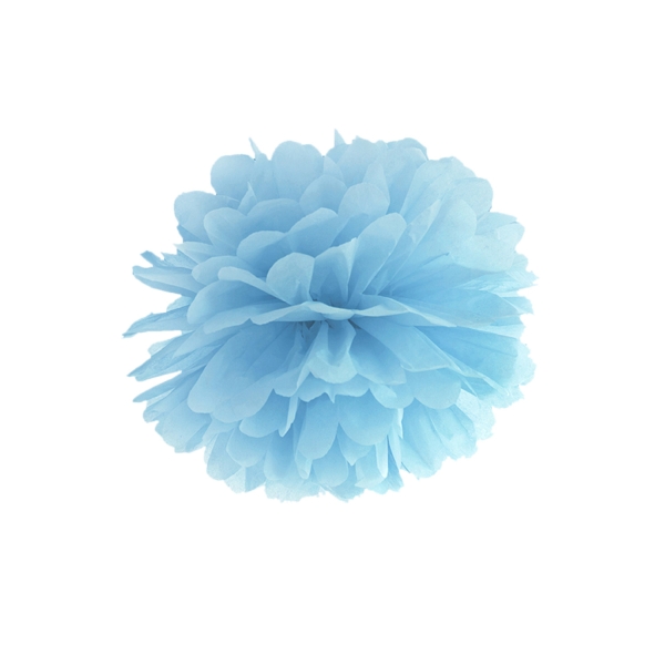 Pompom himmelblau aus Seidenpapier, Ø 35cm