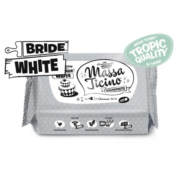 Massa Ticino Tropic Weiss 115 2 Carma / Barry Callebaut Tortendeko Massa Ticino Tropic Bride White, weiß, 1kg