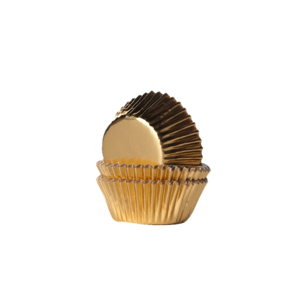 36 Mini Muffinförmchen, metallic gold