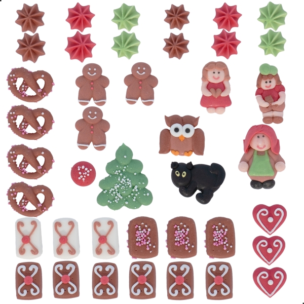 Oroymnubnka Günthart Günthart 41-teiliges Lebkuchenhaus-Set aus Zucker