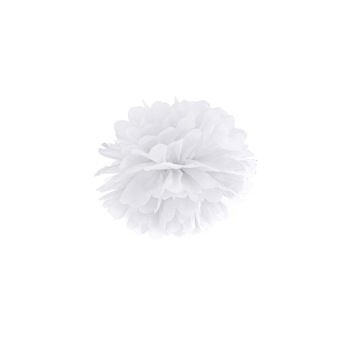 Pompom weiß aus Seidenpapier, Ø 25cm