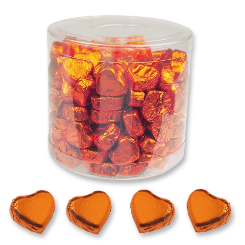 Pralinen Herzen Klein Orange 7047 5 Günthart Herbst Günthart 150 orange Herzen aus Schokolade