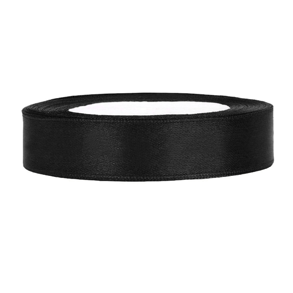 Satinband schwarz B:12mm, L:25 m