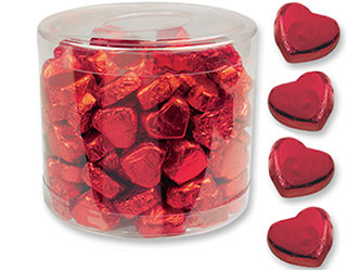 Rote Pralinenherzen