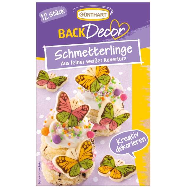 BackDecor Schmetterlinge aus weißer Kuvertüre 