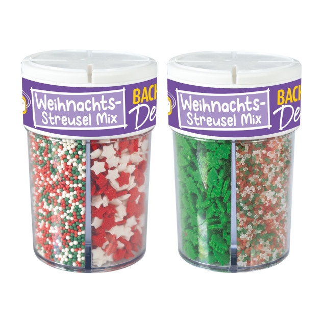 Günthart BackDecor Streusel Weihnachten Mix, Zuckerstreusel essbare Streusel Tortendeko 