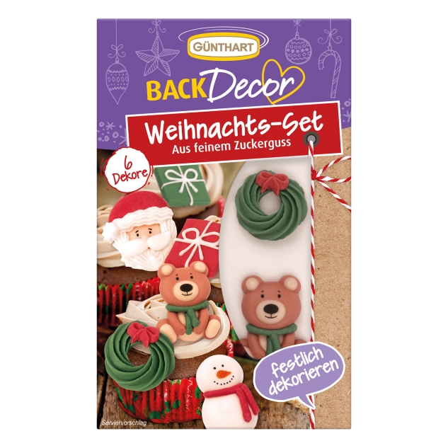 BackDecor Weihnachts Set mit 6 weihnachtliche Figuren 