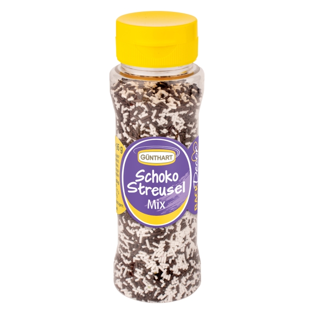 BackDecor 1 Stück Streudekor Schoko Streusel Mix mit je 125 g Schokoladen Dekor 
