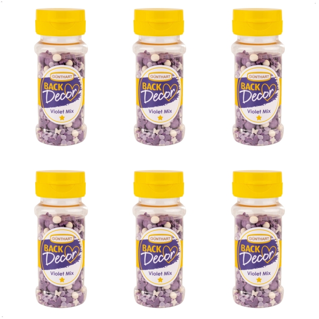 BackDecor 1 Dose Streudekor Violet Mix 60 gr in Lila, Weiß und Silber 