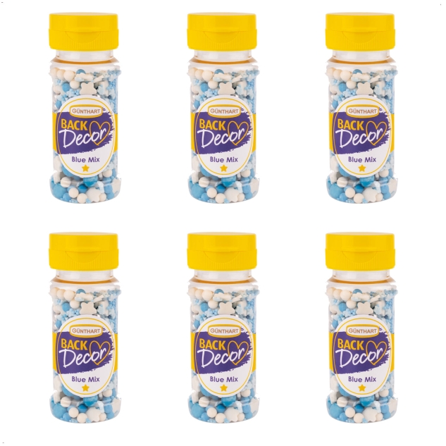 BackDecor 1 Dose Streudekor Blue Mix 60 gr a Stück in den Farben Blau, Weiß und Silber 