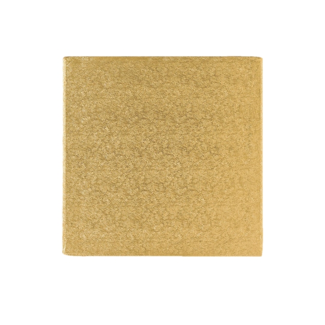 Tortenplatte / Cakeboard quadratisch 30,4cm, gold 