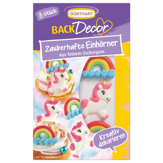 BackDecor 8 Einhörner aus Zucker 