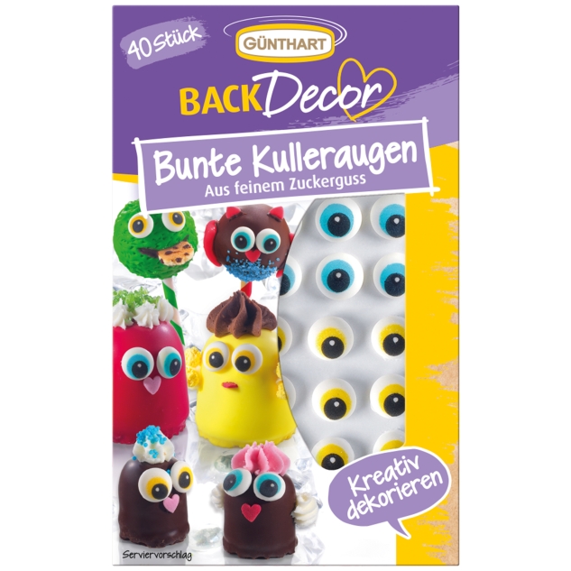 BackDecor 40 Bunte Kuller-Augen aus Zucker 