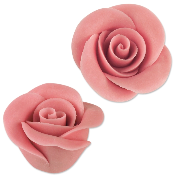 24 Marzipanrosen gross, rosa - 44mm 