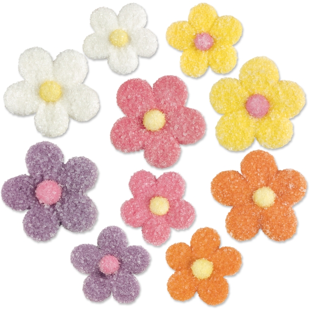 120 Stück Kristallzucker-Blumen 