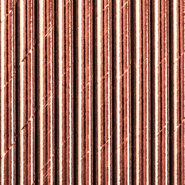 10 Papier Strohhalme, rosegold, 19,5cm 