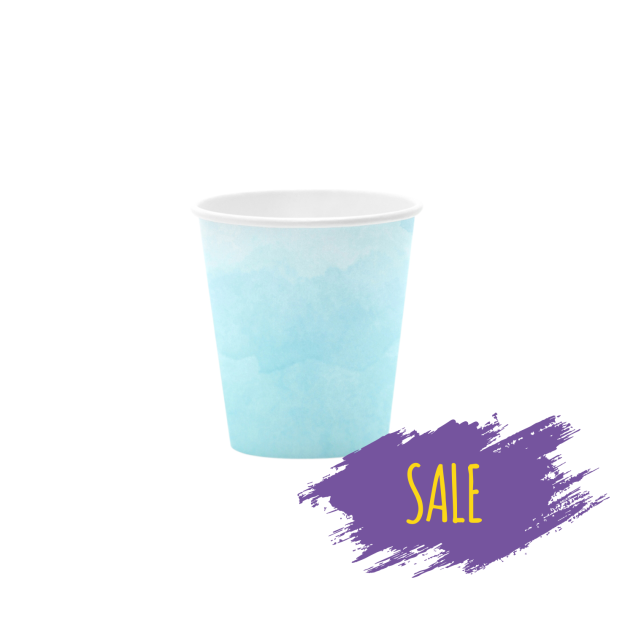 6 Trinkbecher mit Watercolor Effekt 