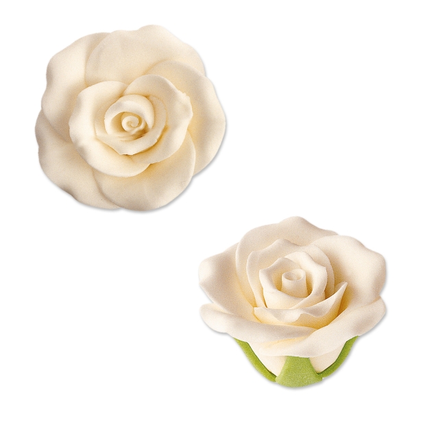 30 Feinzucker Rosen mittel weiss | 40mm 