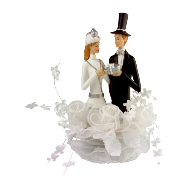 1 Poly Brautpaaraufsatz weiss 