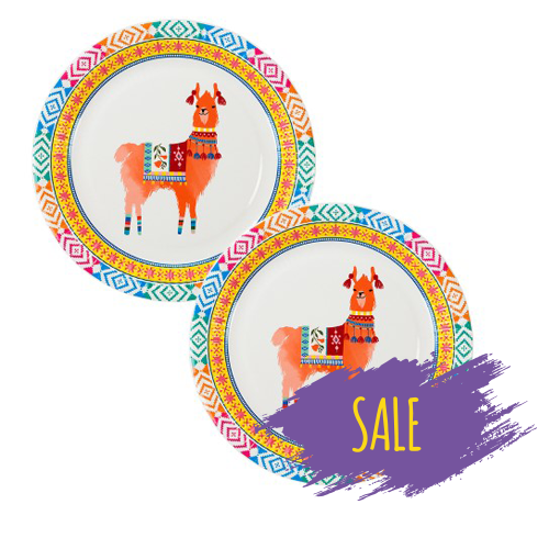 8 Pappteller, Boho, Lama 