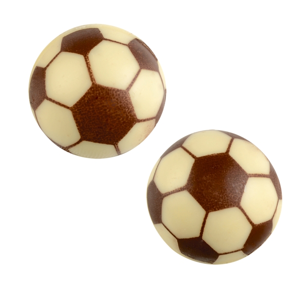 Günthart 40 Fußball Hohlkugel 3D, weiße Schokolade 