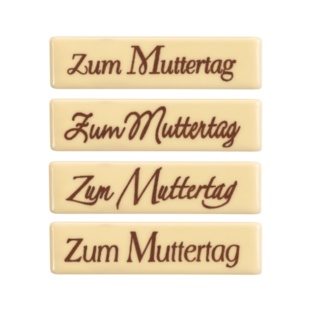 Günthart 96 Stück Schriftstreifen Zum Muttertag, weiße Schokolade 