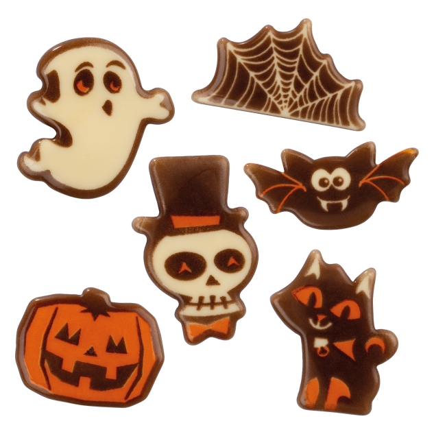 Günthart 72 Halloween Aufleger, aus weißer Schokolade 
