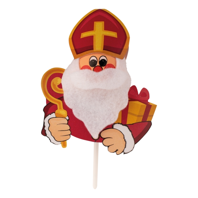 Günthart 60 Stück Einstecker Nikolaus am Stab aus Papier 