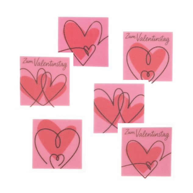 Günthart 100 St. Quadrate zum Valentinstag Dekormasse in rot rosa braun weiß 